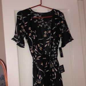 Lulu Black Wrap Floral Dress